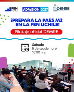 🤩 ¡Nuevo ensayo PAES en la FEN!

Por primera vez nos unimos directamente al DEMRE para traerte un Ensayo PAES con materiales 100% oficiales este próximo 5 de septiembre en la FEN.

Además de rendir la prueba, podrás recorrer nuestra Feria de Stands y resolver todas tus dudas directamente con nuestros equipos de las 3 carreras, la Oficina Internacional, Deportes, Beneficios y mucho más. 😎

💡 ¡Los cupos son limitados! Inscríbete ahora en el enlace de nuestra biografía y etiqueta en los comentarios a tu amig@ para que no se lo pierda. ¡Nos vemos en la FEN! 👋